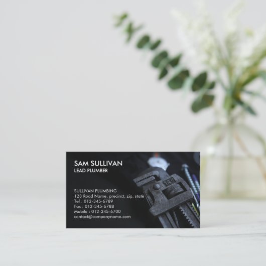 Loodgieter Loodgieter Pijp Moersleutel Visitekaartje (Staand voorkant)