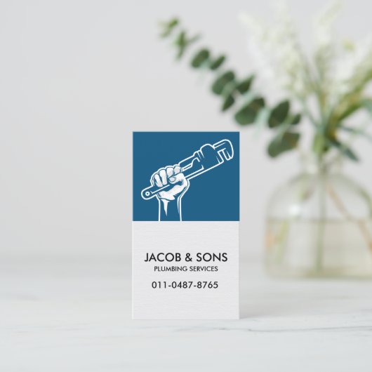 Loodgieter Loodgieter Pijp Moersleutel Visitekaartje (Staand voorkant)