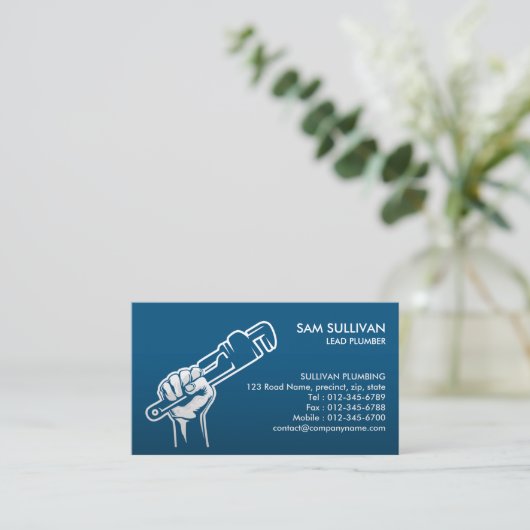 Loodgieter Loodgieter Pijp Moersleutel Visitekaartje (Staand voorkant)