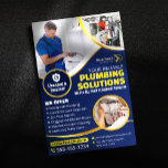 Loodgieter Loodgieter Technicus Aannemer Blauw Gou Flyer<br><div class="desc">Dit opvallende en professionele flyer-ontwerp is perfect voor loodgieters die nieuwe klanten willen aantrekken en hun diensten willen presenteren. Met een gedurfd kleurenschema en aantrekkelijke beelden communiceert deze flyer effectief de betrouwbaarheid en expertise van uw loodgietersbedrijf. In de flyer worden duidelijk uw diensten, uw contactgegevens en uw inzet voor het...</div>