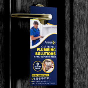 Loodgieter Loodgieters Monteur Contractant Blauw G Deurhanger