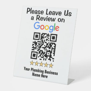 Loodgieter Loodgietersbedrijf Google Review QR-cod Reclamebord Met Voetstuk