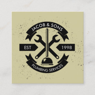 Loodgieter Loodgieterswerk Huis Reparatie Visiteka Vierkante Visitekaartje