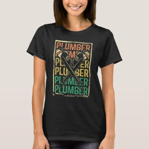 Loodgieter Loodgieterswerk Waterleiding Retro Vint T-shirt