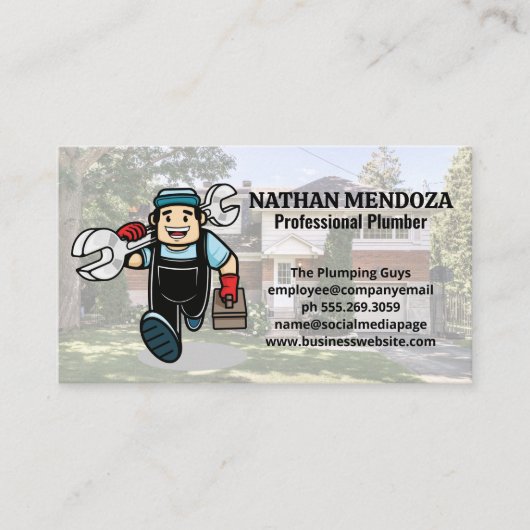 Loodgieter met sleutel | Woninginstallateur Visitekaartje (Voorkant)