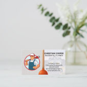 Loodgieter met sleutel | Zuiger Visitekaartje (Staand voorkant)