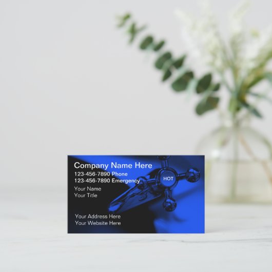 Loodgieter Moderne Unieke Visitekaartjes (Staand voorkant)