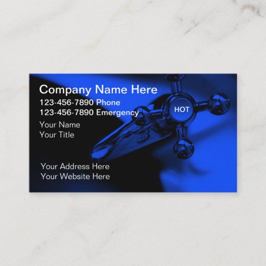 Loodgieter Moderne Unieke Visitekaartjes (Voorkant)