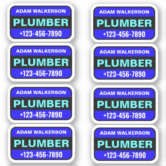 Loodgieter naam & telefoonnummer - Professional Se Sticker (Voorkant)