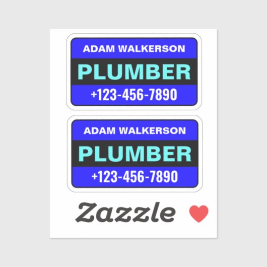 Loodgieter Naam & Telefoonnummer: Professioneel Lo Sticker (Vel)