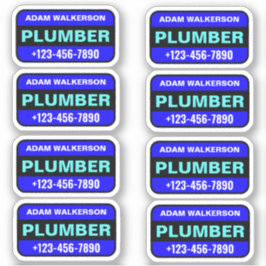 Loodgieter naam & telefoonnummer - professionele d sticker