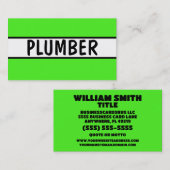 Loodgieter Neon Green Visitekaartje (Voorkant / Achterkant)
