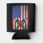 Loodgieter Patriottische Amerikaanse vlag loodgiet Blikjeskoeler (Voorkant)