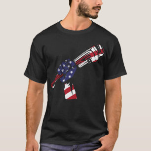 Loodgieter Pijp Moersleutel Amerikaanse vlag Pijp T-shirt