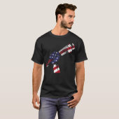 Loodgieter Pijp Moersleutel Amerikaanse vlag Pijp T-shirt (Voorkant volledig)