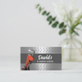 Loodgieter Pijp Moersleutel Metaal Professioneel L Visitekaartje (Staand voorkant)