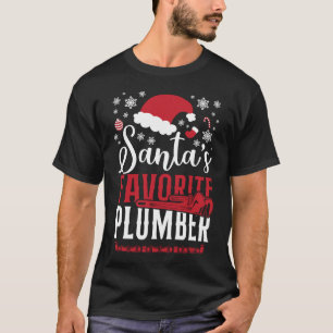 Loodgieter Santa's favoriete Loodgieter Kerst Vint T-shirt