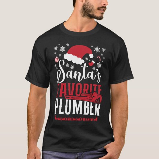 Loodgieter Santa's favoriete Loodgieter Kerst Vint T-shirt (Voorkant)