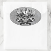 Loodgieter schedel: Killer Loodgieter 3.1 Ovale Sticker (Tas)