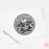 Loodgieter schedel: Killer Loodgieter 3.1 Ronde Sticker (Envelop)