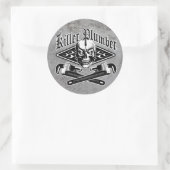 Loodgieter schedel: Killer Loodgieter 3.1 Ronde Sticker (Tas)