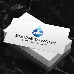 Loodgieter Service Blue Water Drop Logo Loodgieter Visitekaartje