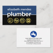 Loodgieter Signage Gouden Loodgieter Pictogrammen Visitekaartje (Voorkant / Achterkant)