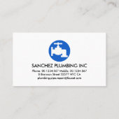 Loodgieter signage op waterreflectie visitekaartje (Achterkant)