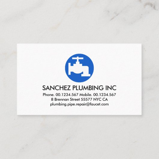 Loodgieter signage op waterreflectie visitekaartje (Achterkant)