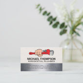 Loodgieter Sleutel Logo Visitekaartje (Staand voorkant)