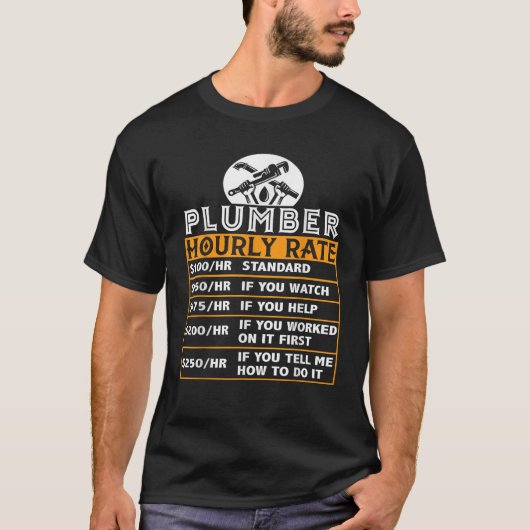 Loodgieter Tarief Uur Grafiek Grappige Loodgift T-shirt (Voorkant)