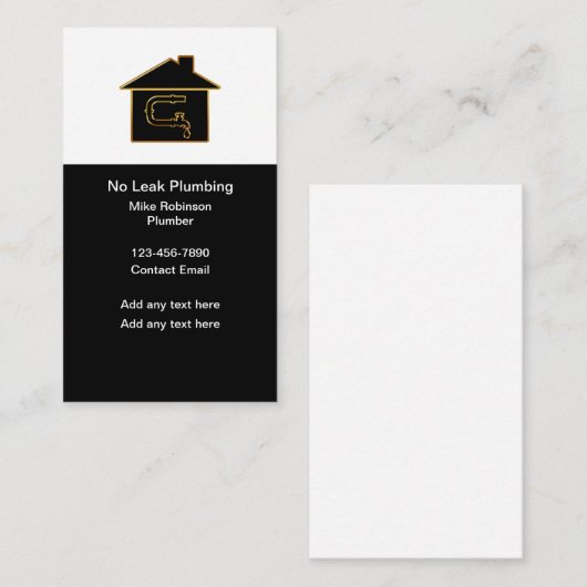 Loodgieter Upscale Verticale Visitekaartjes (Voorkant / Achterkant)