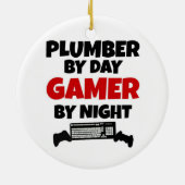 Loodgieter van Day Gamer by Night Keramisch Ornament (Achterkant)