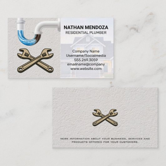 loodgieter | Verstopte leidingen | Sleutels Visitekaartje (Voorkant / Achterkant)