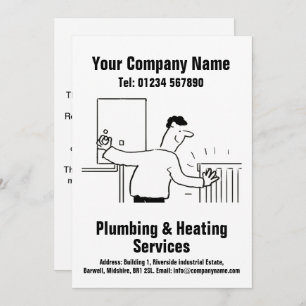 Loodgieter & Verwarming Services Cartoon Design Ka Feestdagenkaart