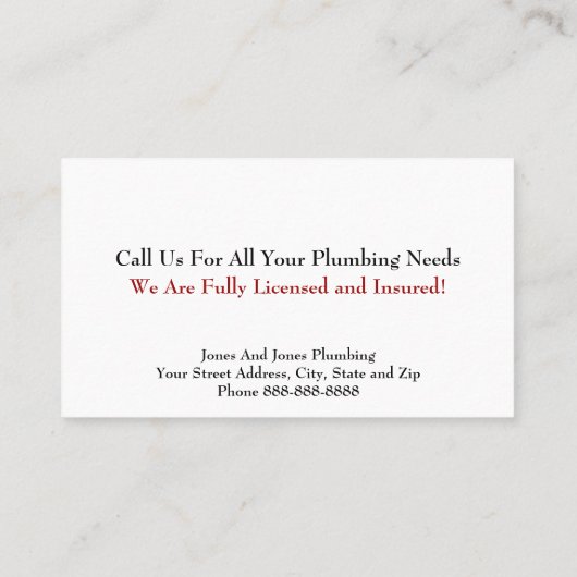 Loodgieter Visitekaartje