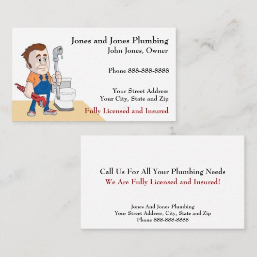 Loodgieter Visitekaartje (Voorkant / Achterkant)