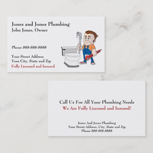 Loodgieter Visitekaartje (Voorkant / Achterkant)