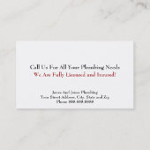 Loodgieter Visitekaartje (Achterkant)