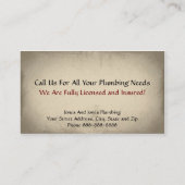 Loodgieter Visitekaartje (Achterkant)