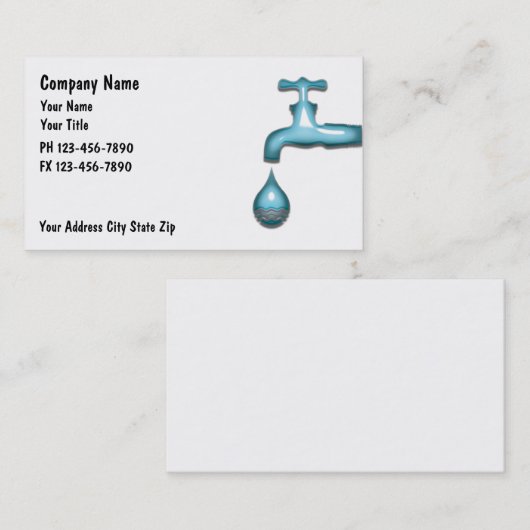 Loodgieter visitekaartjes (Voorkant / Achterkant)