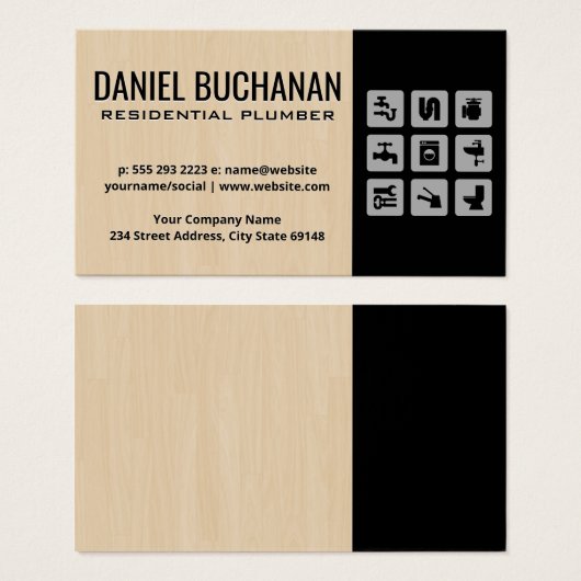 Loodgieter voor particulieren | Pictogrammen van l Visitekaartje (Voorkant /achterkant)