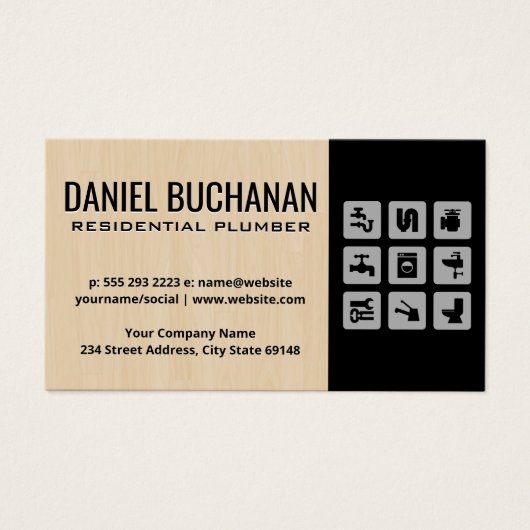 Loodgieter voor particulieren | Pictogrammen van l Visitekaartje (Voorkant)