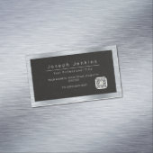 Loodgieter zwart leer en zilver metaal magnetisch visitekaartje (Voorbeeld)