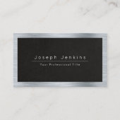 Loodgieter zwart leer en zilver metaal visitekaartje (Voorkant)