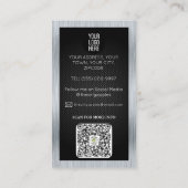 Loodgieter zwarte koolstofvezel en zilveren metaal visitekaartje (Achterkant)