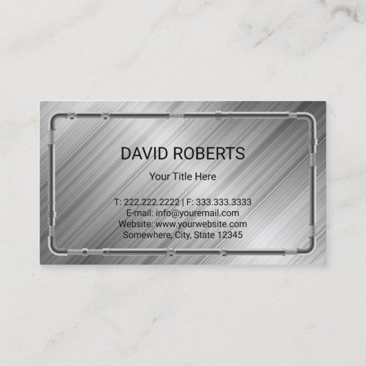 Loodgieterij Pijpen Reparatie Service Metalen Lood Visitekaartje (Achterkant)