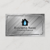 Loodgieterij Pijpen Reparatie Service Metalen Lood Visitekaartje (Voorkant)