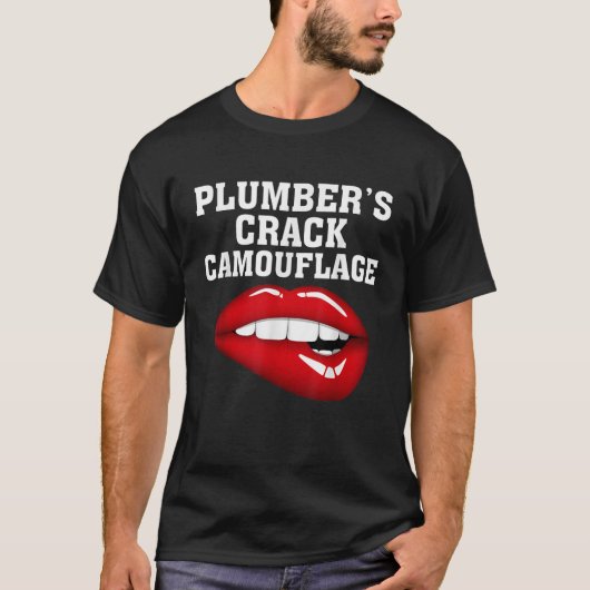 Loodgieters Crack Camouflage Grappig T-shirt (Voorkant)