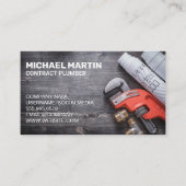 Loodgieters Moersleutel en pijpen Visitekaartje (Voorkant)